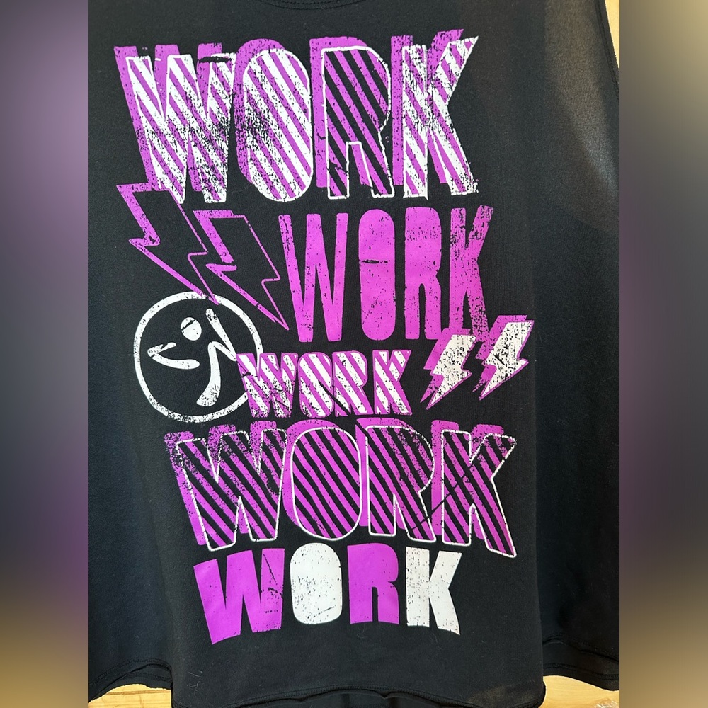 Zumba Women’s WORK XXL Racerback Dance Black Loose Fit Lightweight Workout Top - Picture 10 of 12
